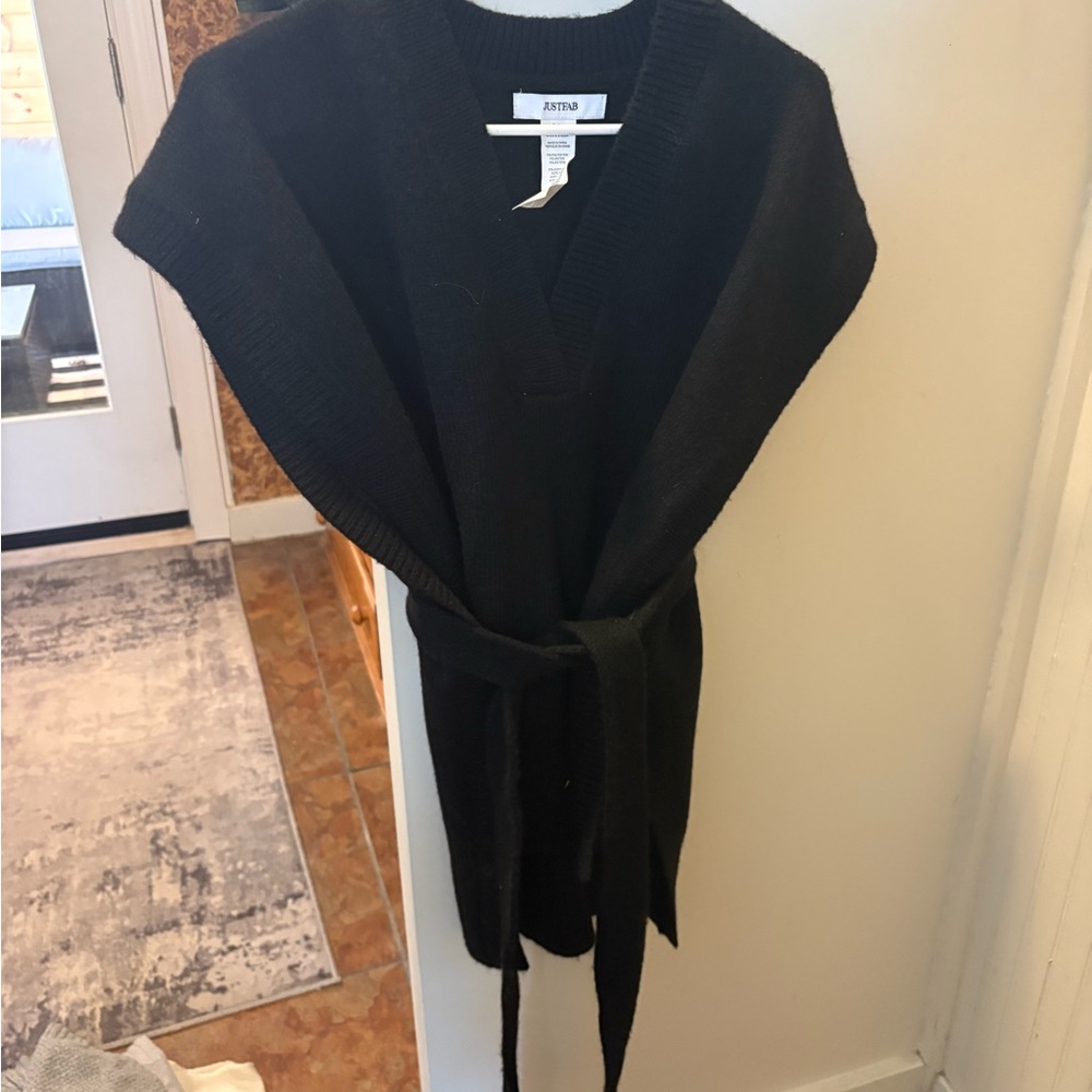 JustFab Black Knit Poncho